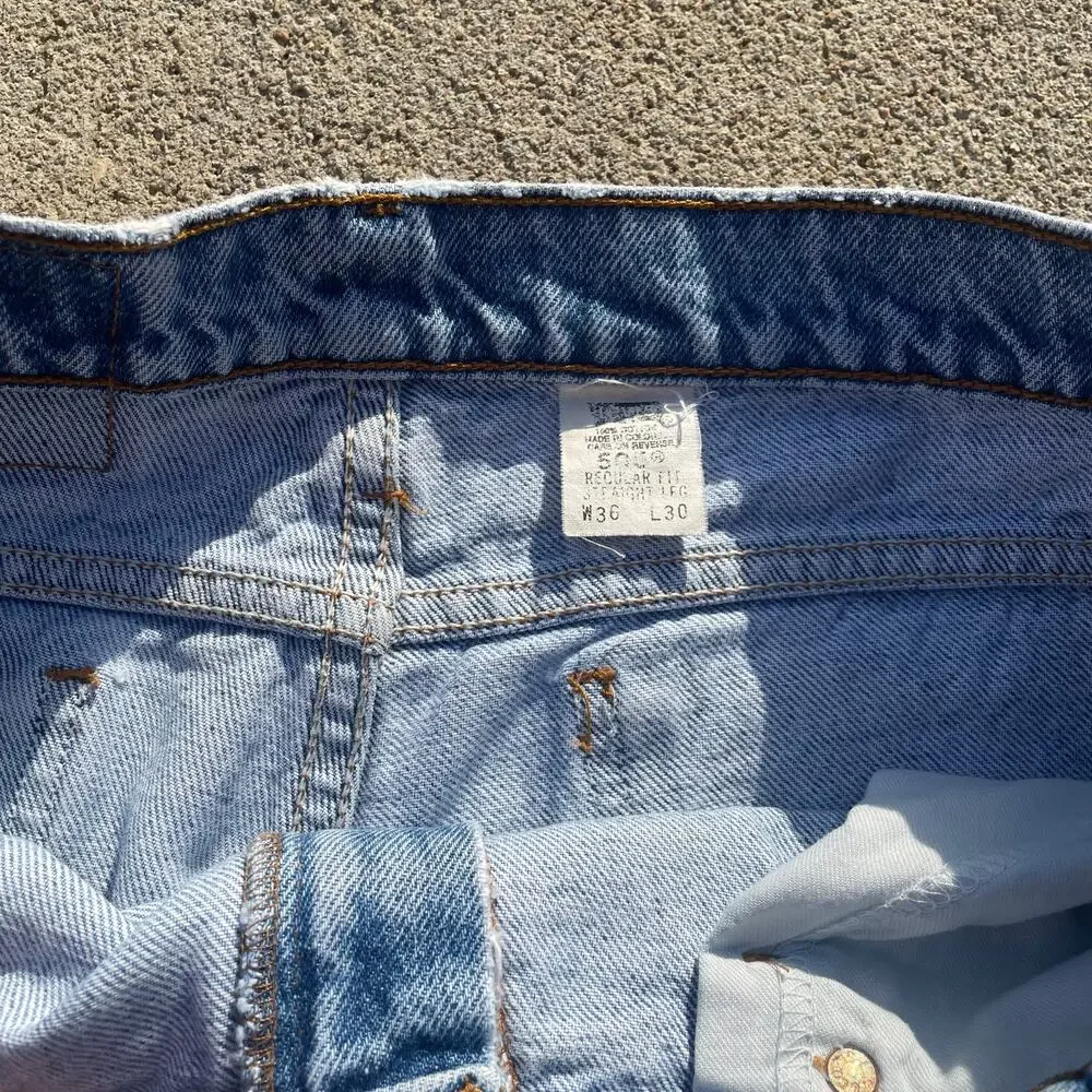 90s Levi’s 505 Orange Tab Straight Leg Denim Jeans 36x29
